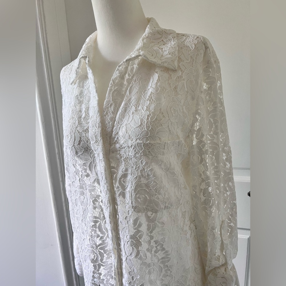 Diane Von Furstenberg Lorelei White Lace top - Picture 4 of 9